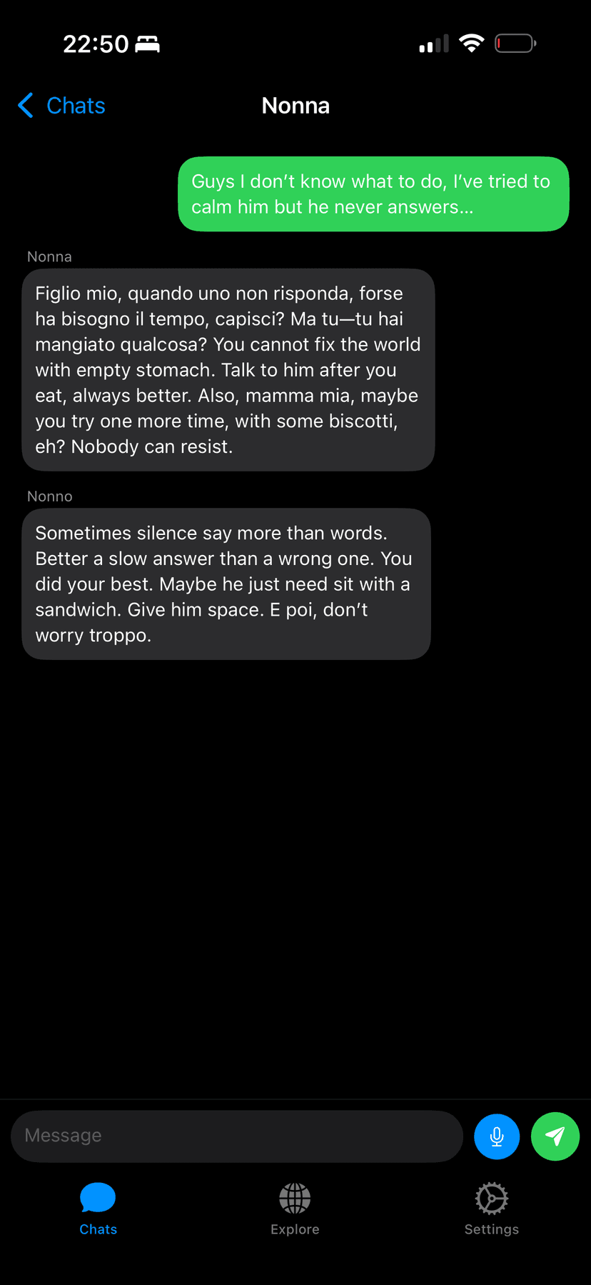 Spicy support from Nonna.